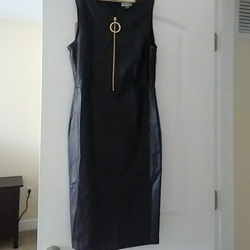 Calvin Klein size 10 blk dress with gold zipper